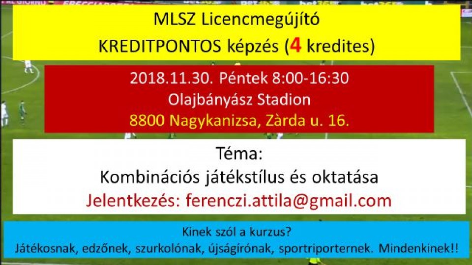 MLSZ Licencmegújító - kreditpontos képzés Nagykanizsán